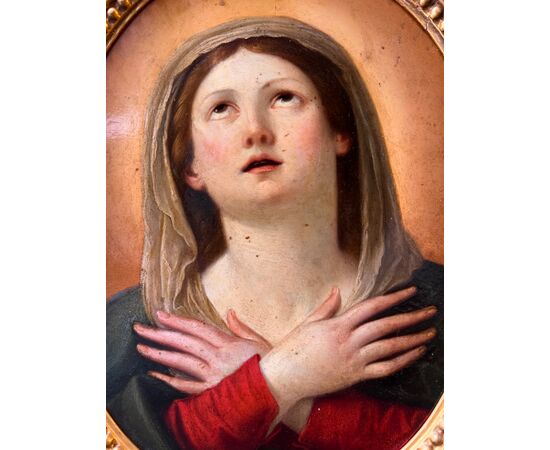 Madonna in preghiera, olio su rame XVII secolo, Francesco Albani da