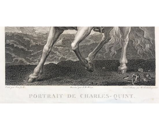 "Portrait de Charles-Quint" - Incisione a bulino - Guttenberg Heinrich -1789