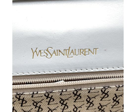 YVES SAINT LAURENT Borsa a Tracolla Vintage in Pelle Col. Bianco M