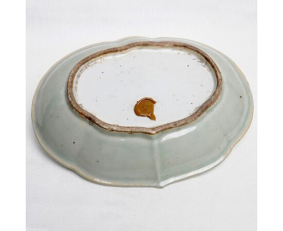 Piatto ovale sagomato Cina in celadon - O/5540 -