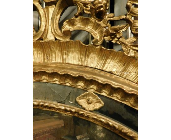  SPECC361 - Specchiera in legno laccato e dorato, misura cm L 107 x H 210  