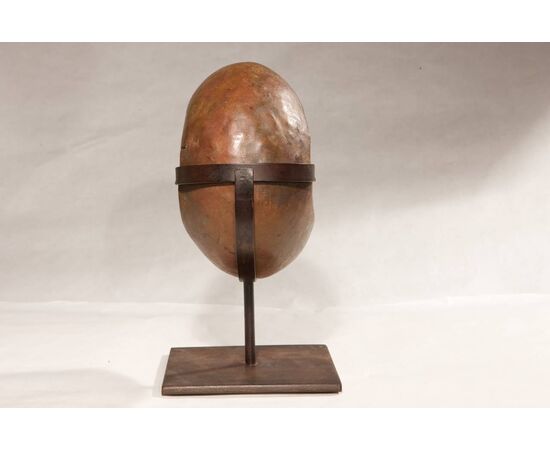 Ancient copper coin from Zaire as a modern sculpture     