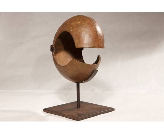 Ancient copper coin from Zaire as a modern sculpture     