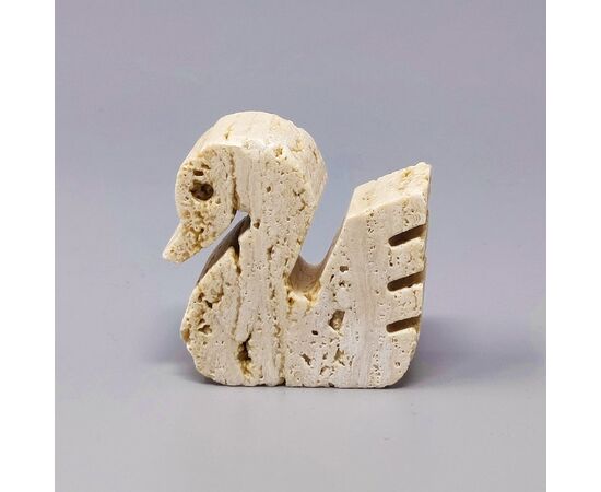 1970s Original Travertine Swan Sculpture by Enzo Mari for F.lli Mannelli