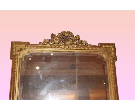 Splendida Grande specchiera Luigi XVI del 1800 con cimasa 