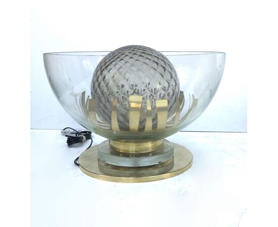 Lampada da tavolo - Vintage - vetro e ottone