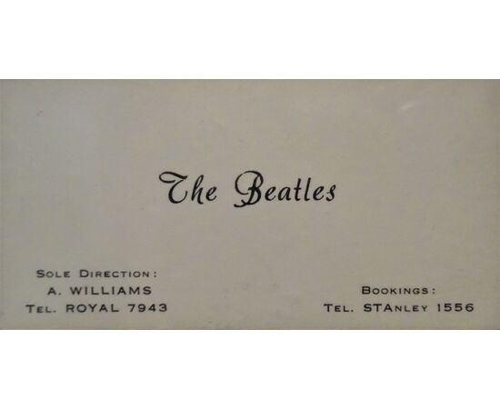 The Beatles: raro primo biglietto da visita, ca 1960