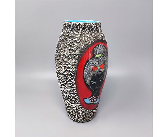 1960s Stunning Lava Vase by Melior. Made in Italy
