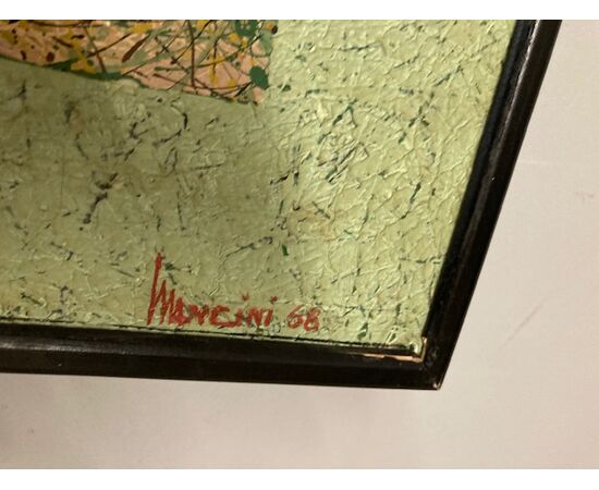 Dipinto arte contemporanea -Mancini 68- Action Painting acrilico su tela mis 120 x 60 . Quattro volti
