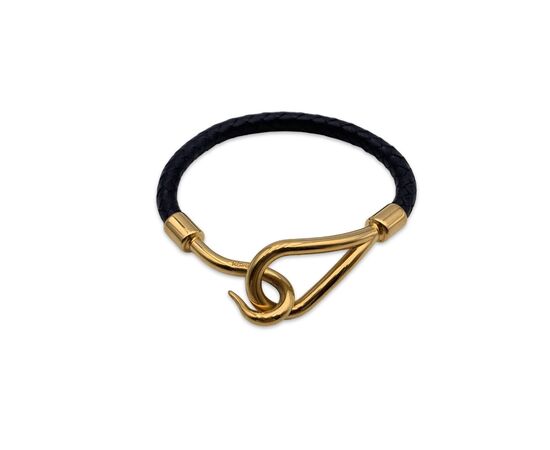 HERMES Bracciale in Pelle Col. Nero Jumbo Hook