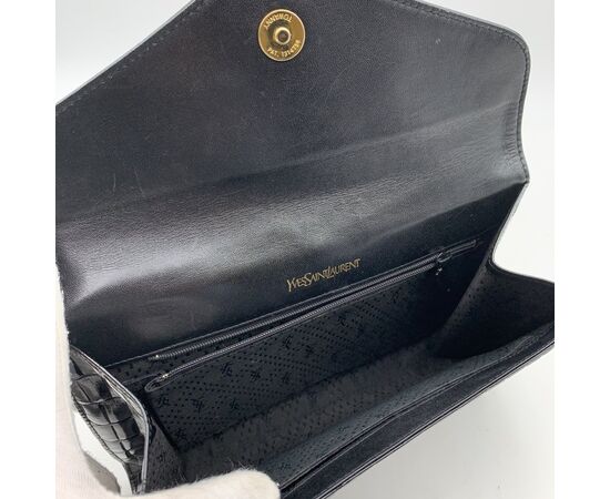 YVES SAINT LAURENT Pochette Vintage in Pelle Lucida Col. Nero S