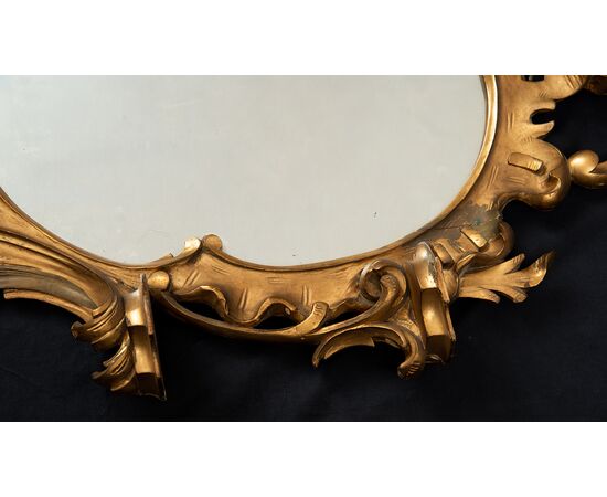 Coppia di specchiere antiche Luigi Filippo in legno dorato e intagliato. Periodo XIX secolo.