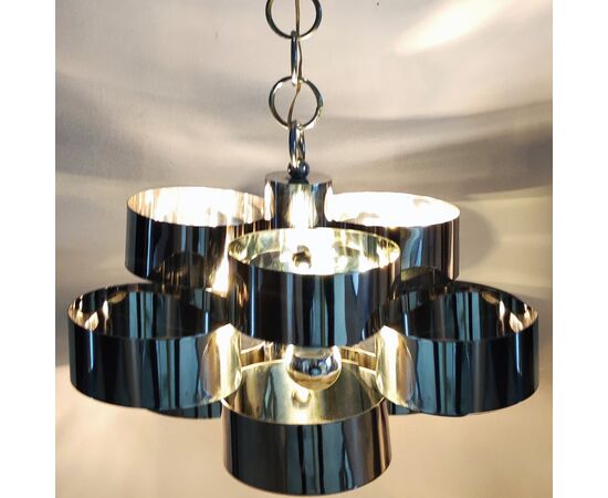 1960s Gorgeous Space Age Pendant Lamp by Max Sauze for Sciolari. Made in Italy