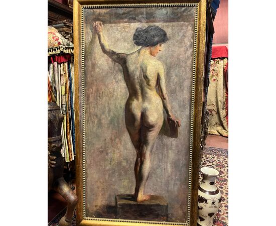 Dipinto nudo di donna anni ‘20.  H 218 cm  x 118 cm.