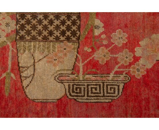 Antique Samarkanda carpet with vases - nr. 1417 -     