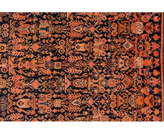 Antico grande tappeto persiano MALAYER con raro disegno "zellol-soltan" (727 c.p.)