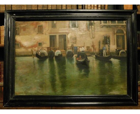 PAN376 - Dipinto rappresentante Venezia, ep. '900, mis. cm L 106 x H 77  