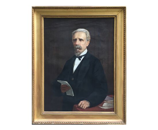 M. Lenzi, Oil painting on canvas depicting a male portrait     