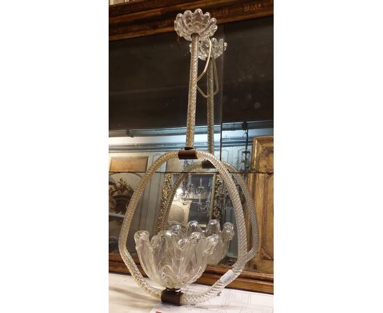 lamp204 - N. 3 lampadari, prima metà XX secolo, cm L 40 x H 90 