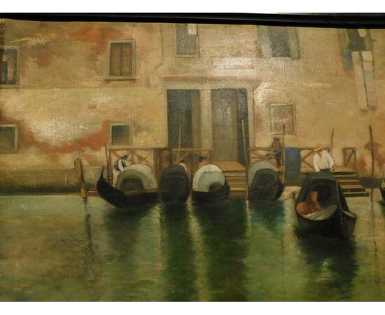 PAN376 - Dipinto rappresentante Venezia, ep. '900, mis. cm L 106 x H 77  