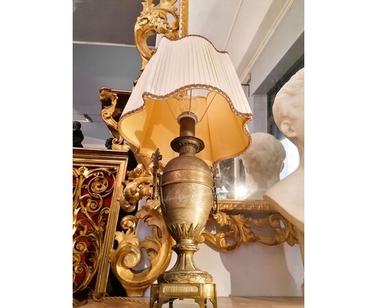 Pair of brass lamps     