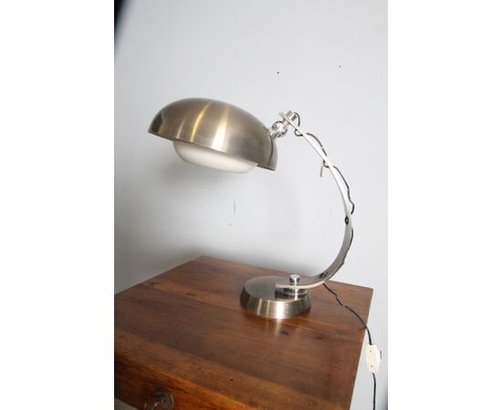 Lampada scrivania metallo cromato anni 70 modernariato vintage. Design 