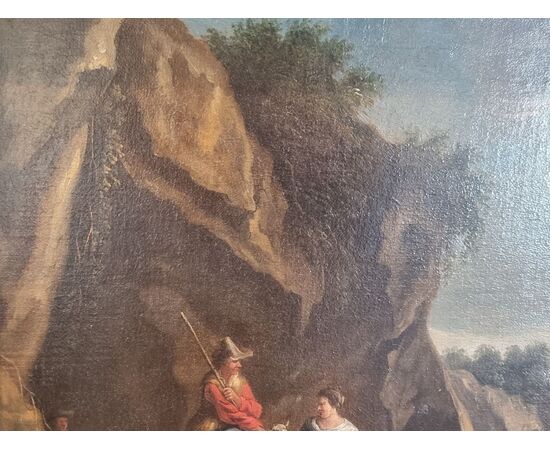 Landscape with figures - Oil on canvas - Period &#39;600     