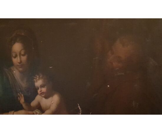 Sacra famiglia con S.Giovannino e Sant'Anna -Olio su tela - Epoca '800
