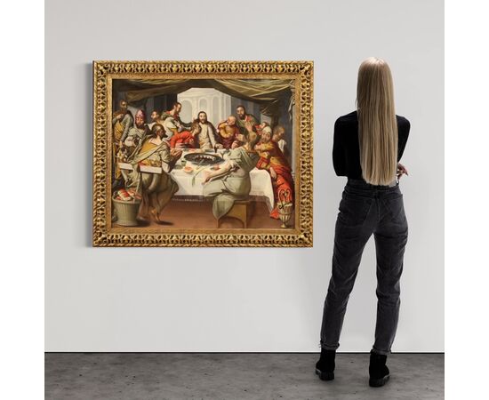 Antico dipinto fiammingo Ultima Cena del XVI secolo