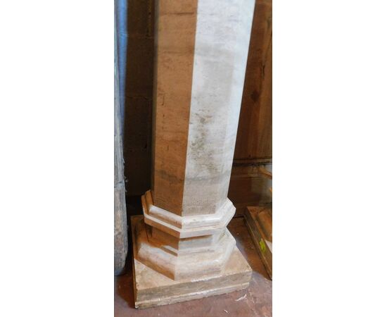 DARS558 - coppia di colonne in marmo, anni 1930/40, cm L 27 x H 206 x P 28