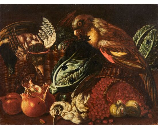 VENDUTO - Natura Morta, dipinto ad olio su tela del XVII° secolo