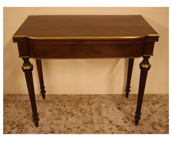 Antico tavolo da gioco consolle francese del 1800 stile Luigi XVI