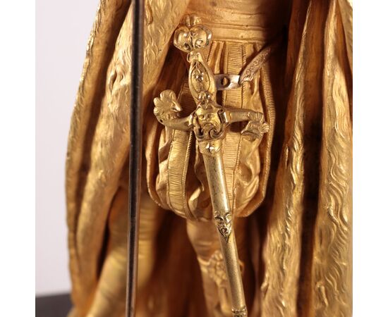 Orologio da Appoggio in Bronzo '800 con Figura di Imperatore