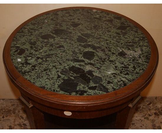 Antico tavolino francese stile Luigi XVI del 1800 con marmo Verde Alpi