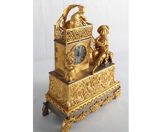 Antico orologio francese del 1800 stile Impero "Romeo & Giulietta"