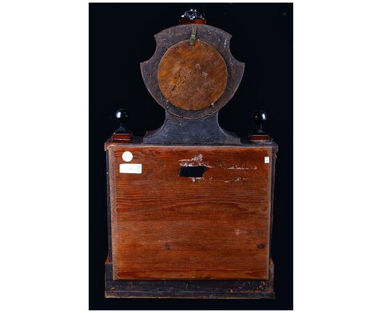Antico orologio da tavolo del 1800 Biedermeier in legno con intarsi