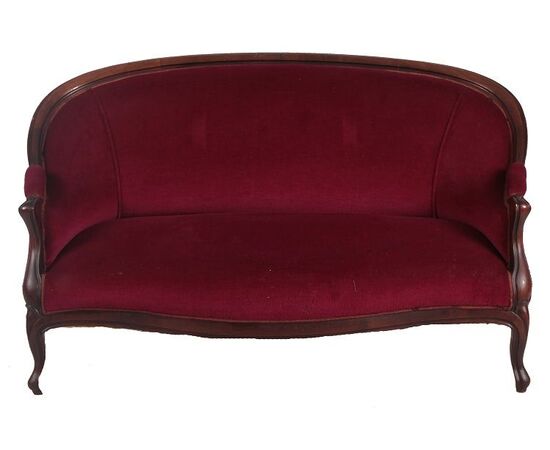 Antico divano francese del 1800 Luigi Filippo in mogano