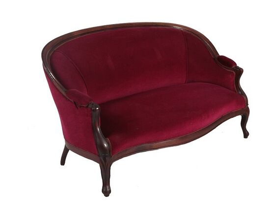 Antico divano francese del 1800 Luigi Filippo in mogano