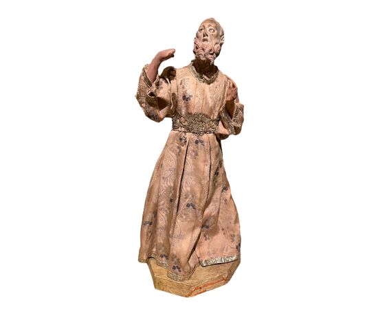 Statua in terracotta di figura maschile