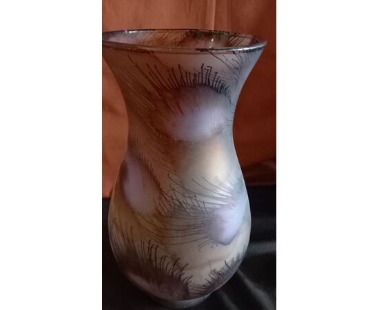 vaso vetro decorato del '900