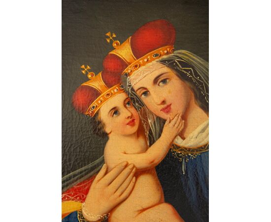 Dipinto antico "Madonna con Bambino" - O/5416 -