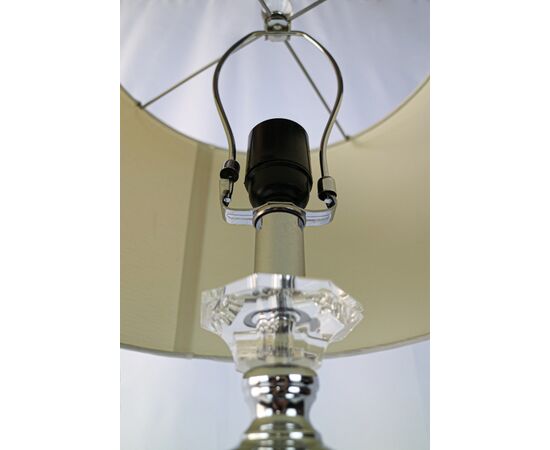 Coppia di lampade vintage con stelo in vetro