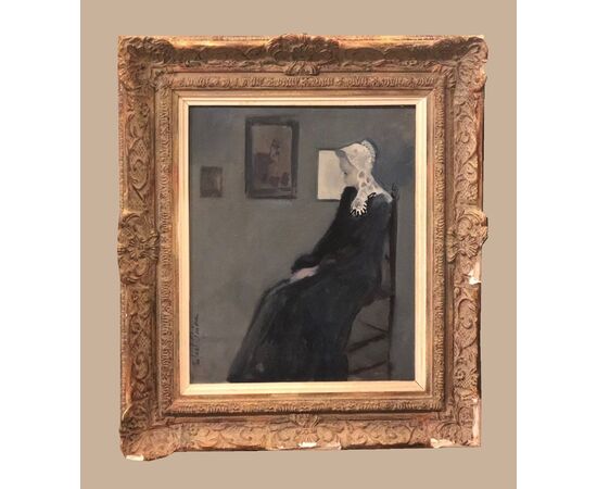 Scuola spagnola (metà XX) - Omaggio a "La madre dell'artista" di Whistler