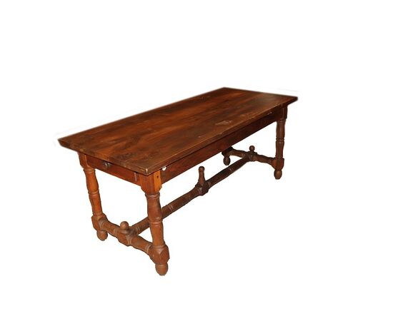 Tavolo rustico francese del 1800 in legno di noce