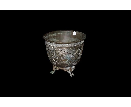 Porta vaso cinese della seconda metà del 1800 decorato con Draghi
