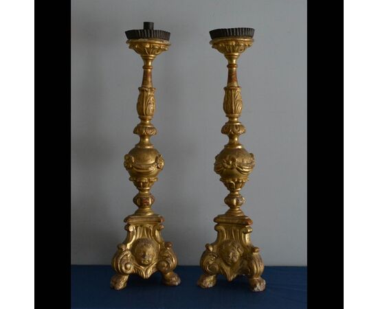 Antica coppia di candelieri