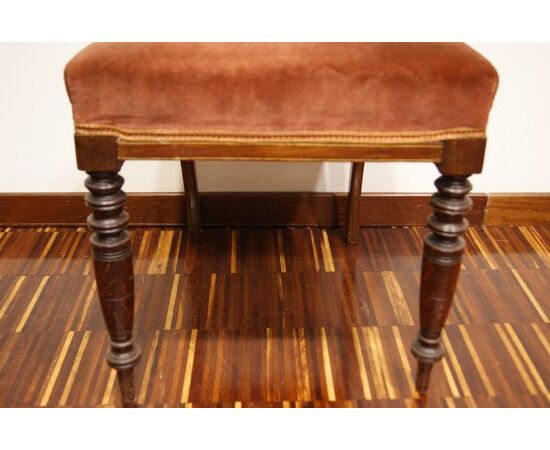 Gruppo di 4 sedie antiche inglesi del 1800 stile Vittoriano intarsiate