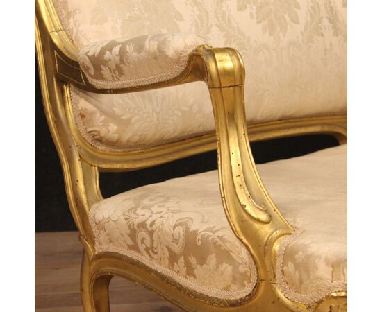 French golden sofa in Louis XV style