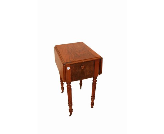 Tavolino francese del 1800 con alette apribili e cassettini