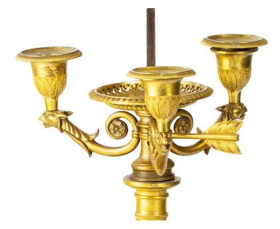 Lampada Buillotte in bronzo dorato, Francia, primi anni del XIX secolo